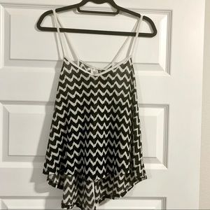 Black/White Chevron Hi-Lo Tank